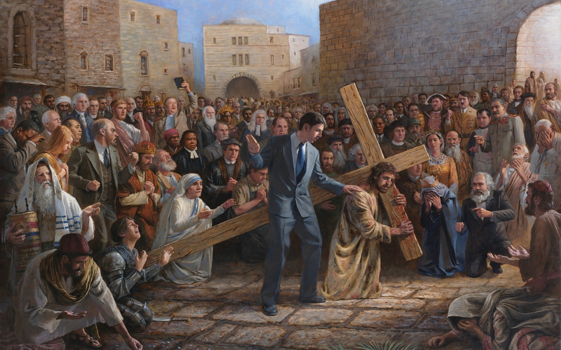 许多 组 宗教 成人 女人 男人 人群 仪式 磨损 孩子 复活节 场景 上帝