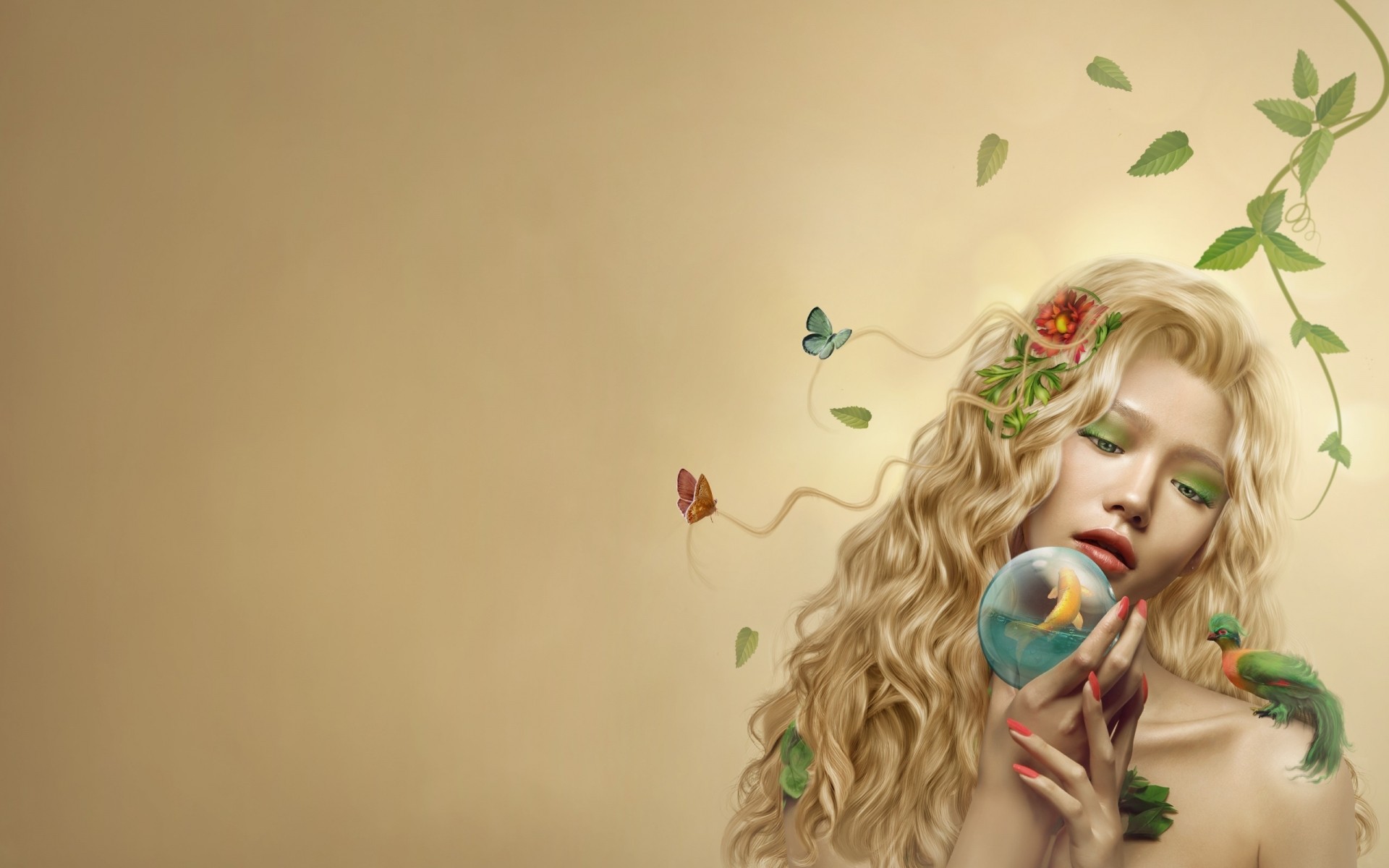 女孩 肖像 艺术 花 女人 颜色 模型