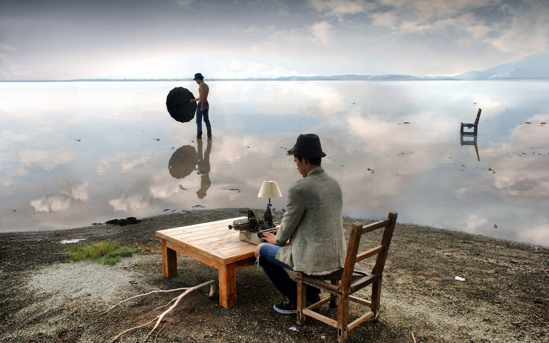 成人 单身 天空 户外 人 风景 雨伞 生活 拍摄生活