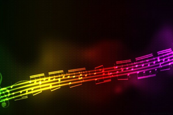 模糊的音符。 吉他剪影