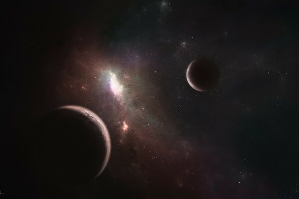 太空中的行星。 遥远的世界