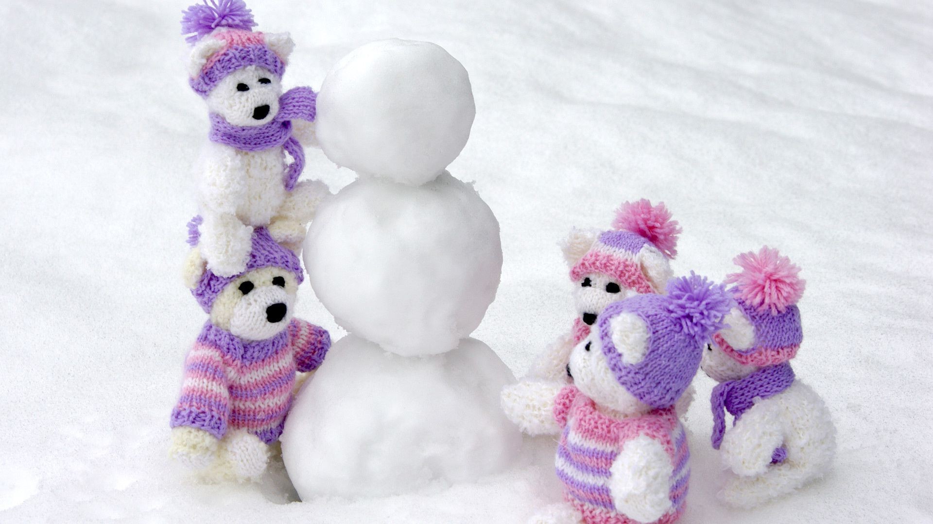 微距摄影 羽绒 手工制作 冬季 玩具 桌面 雪 颜色 羊毛 棉花 毛绒 乐趣
