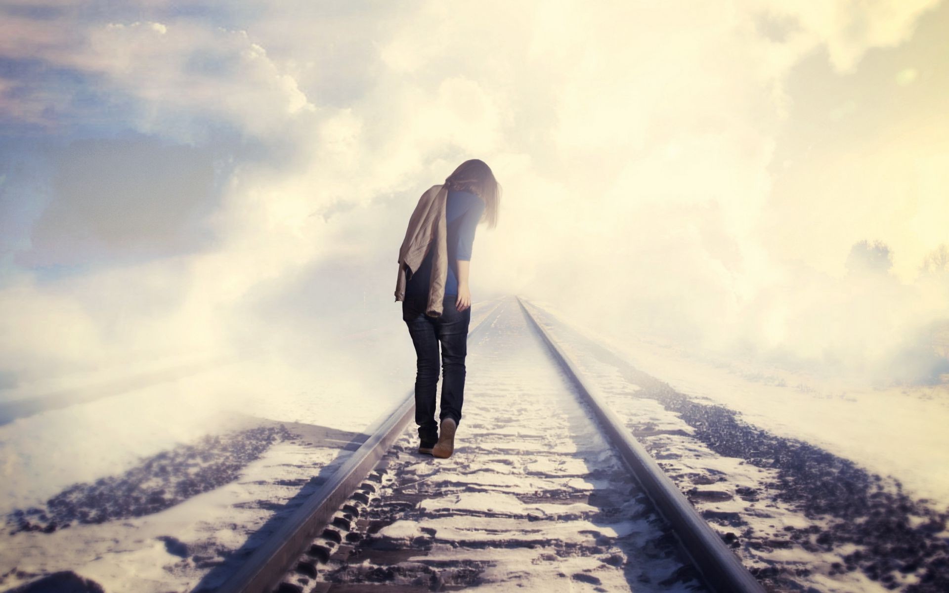 旅游 景观 道路 雪 天空 一 冬季 轨道 运输系统 指南 火车 山 铁路 人 成人 日光 户外