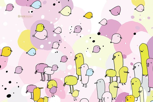 可爱的插图与各种鸭子