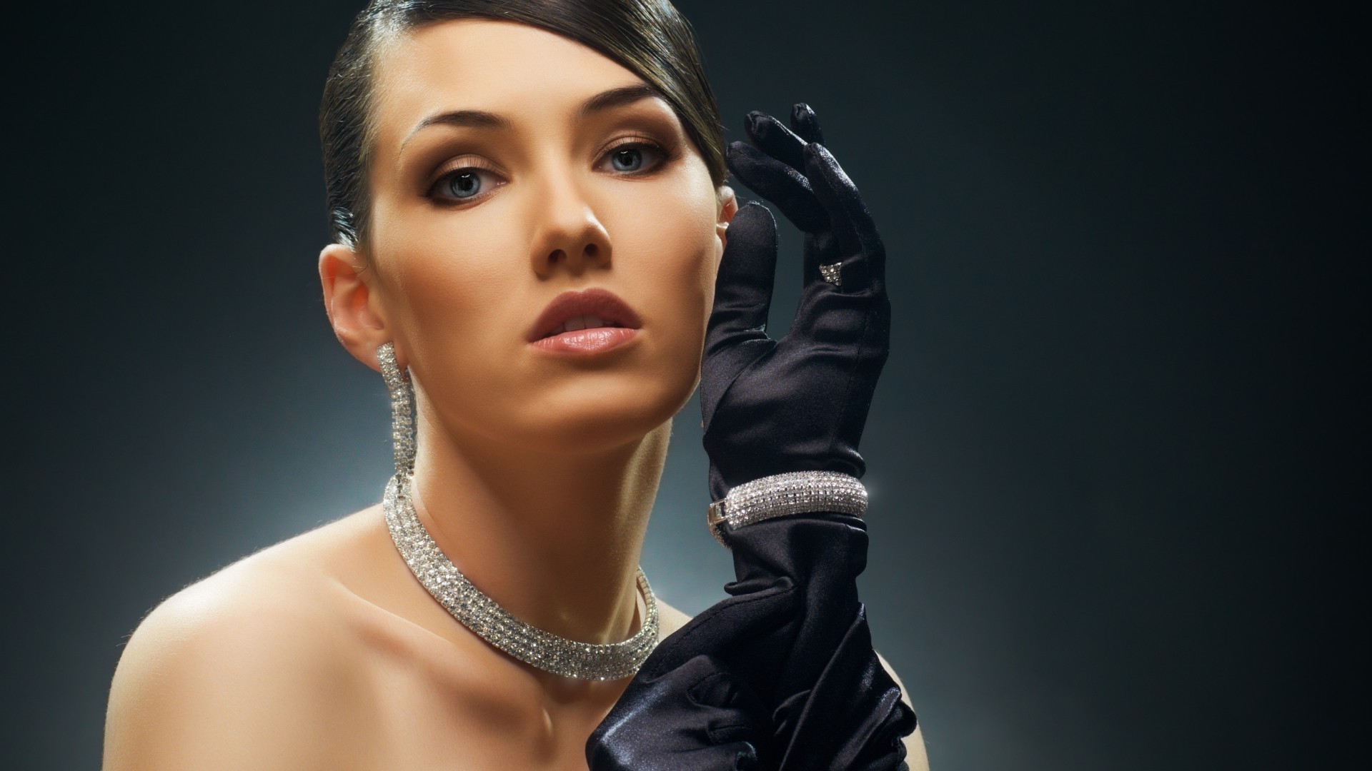 女人 时尚 一 魅力 肖像 性感 珠宝