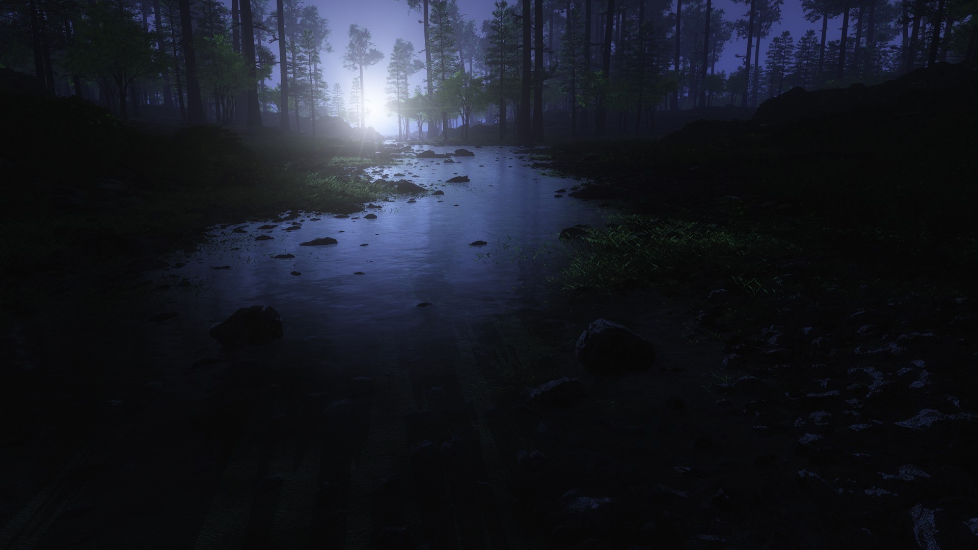 日落和黎明 水 反射 景观 河 光 晚上 湖 树 日出 日落 木材